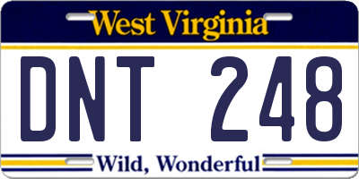 WV license plate DNT248