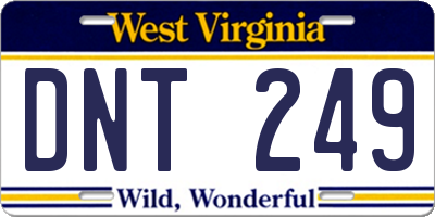 WV license plate DNT249