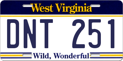 WV license plate DNT251