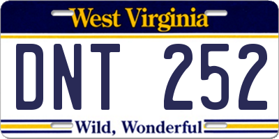WV license plate DNT252