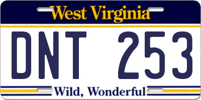WV license plate DNT253