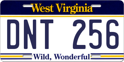 WV license plate DNT256