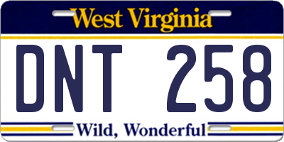WV license plate DNT258