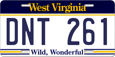 WV license plate DNT261