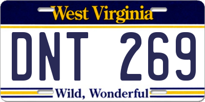WV license plate DNT269