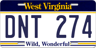 WV license plate DNT274