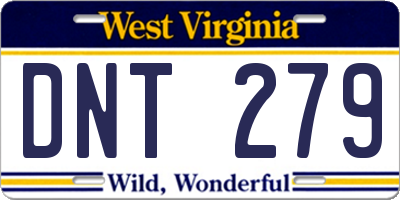 WV license plate DNT279