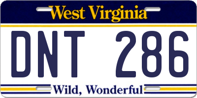 WV license plate DNT286