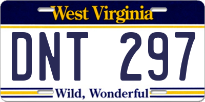 WV license plate DNT297