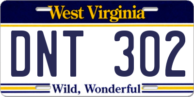 WV license plate DNT302