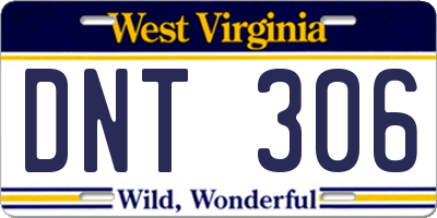 WV license plate DNT306