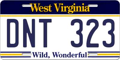 WV license plate DNT323