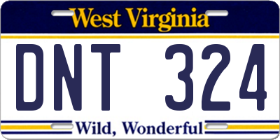 WV license plate DNT324