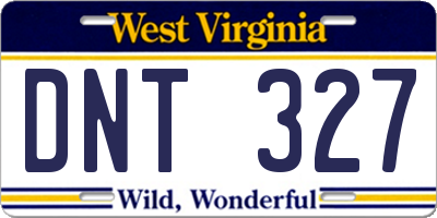 WV license plate DNT327