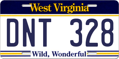 WV license plate DNT328