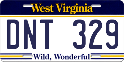 WV license plate DNT329