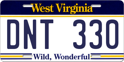 WV license plate DNT330