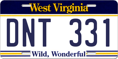 WV license plate DNT331