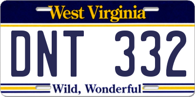 WV license plate DNT332