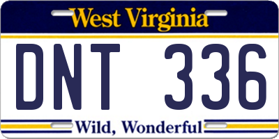 WV license plate DNT336