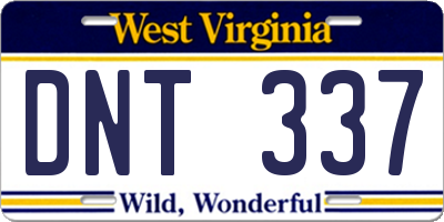WV license plate DNT337