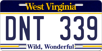 WV license plate DNT339