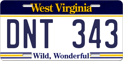 WV license plate DNT343