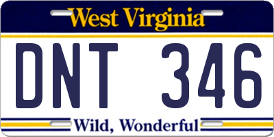 WV license plate DNT346