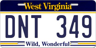 WV license plate DNT349