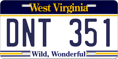 WV license plate DNT351