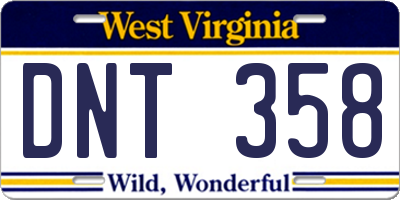 WV license plate DNT358