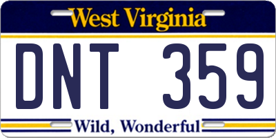 WV license plate DNT359