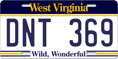 WV license plate DNT369
