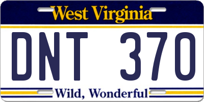 WV license plate DNT370