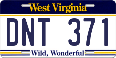 WV license plate DNT371