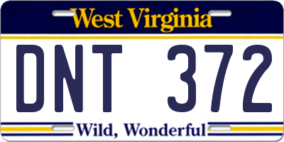 WV license plate DNT372