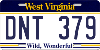 WV license plate DNT379