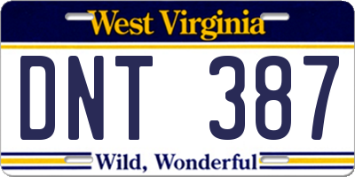 WV license plate DNT387