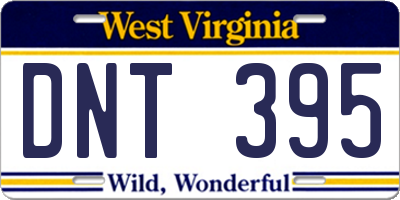 WV license plate DNT395
