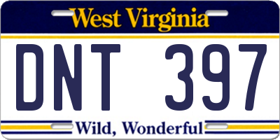 WV license plate DNT397