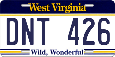 WV license plate DNT426