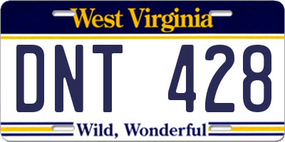 WV license plate DNT428
