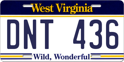 WV license plate DNT436