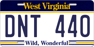 WV license plate DNT440