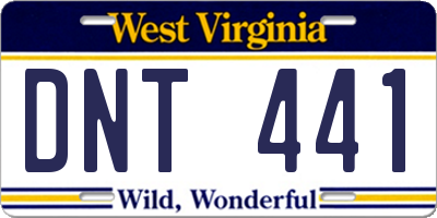 WV license plate DNT441