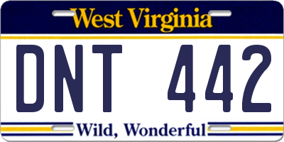 WV license plate DNT442
