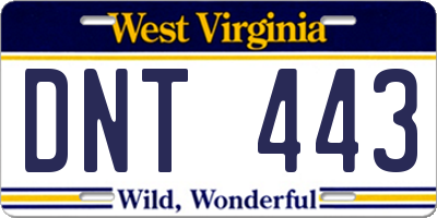 WV license plate DNT443