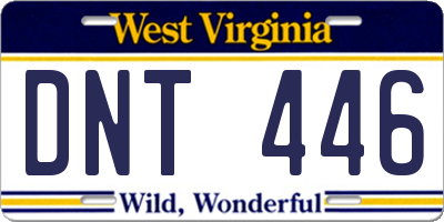 WV license plate DNT446