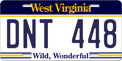 WV license plate DNT448