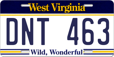 WV license plate DNT463